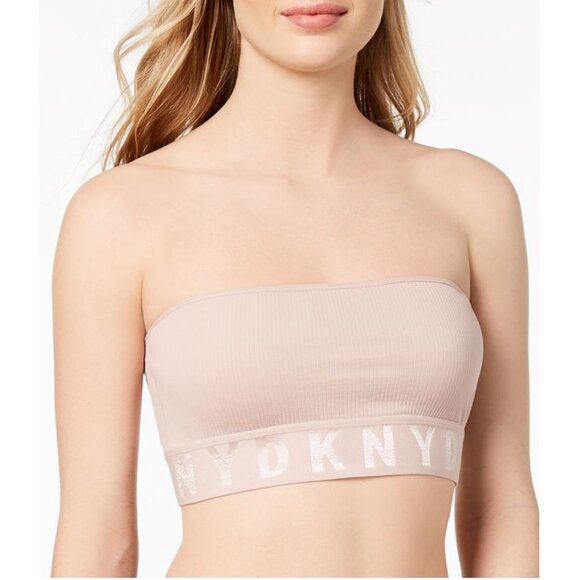 DKNY Seamless Rib Bandeau Bralette Strapless Bra, S NWT - Picture 1 of 2
